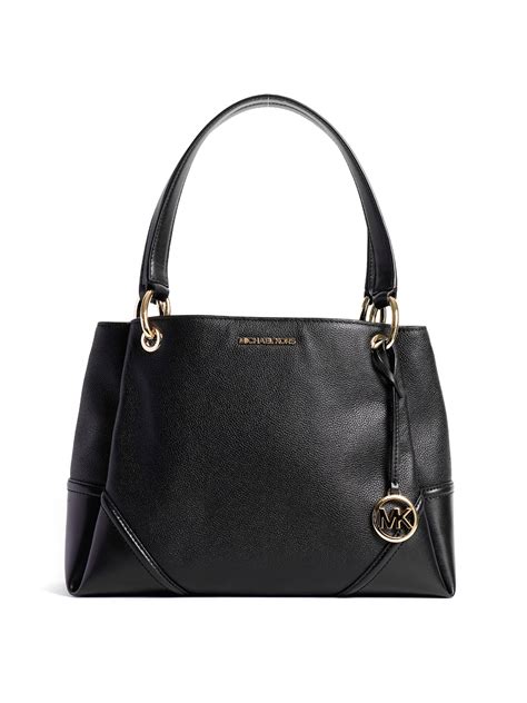 michael michael kors large shoulder tote black|michael kors black nylon tote.